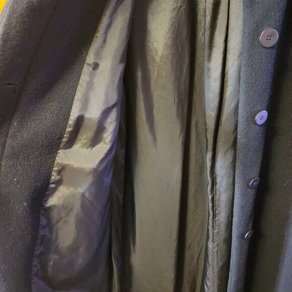 Women's Size 14 Bromley Black 100% Wool Lined Full Length Coat - Picture 3 of 8